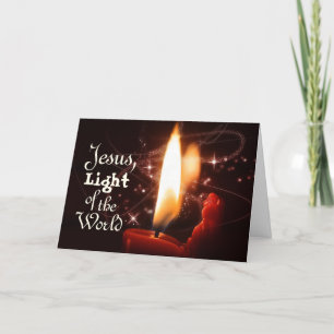 Cartes Pour Fêtes Annuelles Jésus Lumière du monde Psaume 8, Noël personnalisé