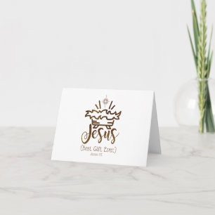 Cartes Pour Fêtes Annuelles JESUS MEILLEUR CADEAU JAMAIS Manger Personnalisé N