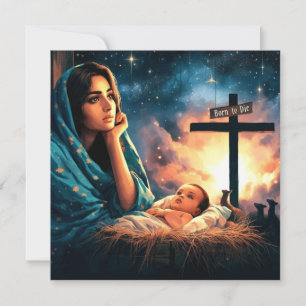 Cartes Pour Fêtes Annuelles Jésus, Né à mourir, Croix, Noël, Chrétien