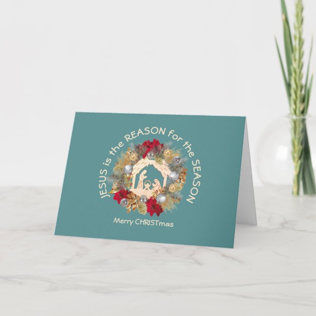 Cartes Pour Fêtes Annuelles JESUS RAISON SAISON Noël (Devant)