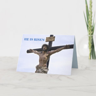 CARTES POUR FÊTES ANNUELLES JÉSUS SUR LA CROIX IL EST RELEEN EASTER