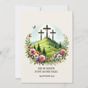 Cartes Pour Fêtes Annuelles Jésus sur la Croix Il est ressuscité Pâques