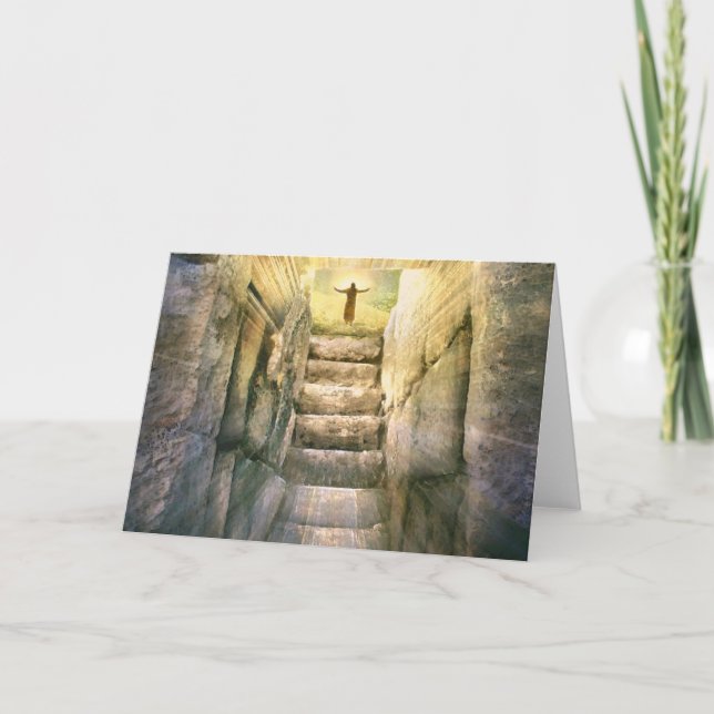 Cartes Pour Fêtes Annuelles Jésus sur le tombeau vide Résurrection de Pâques (Devant)