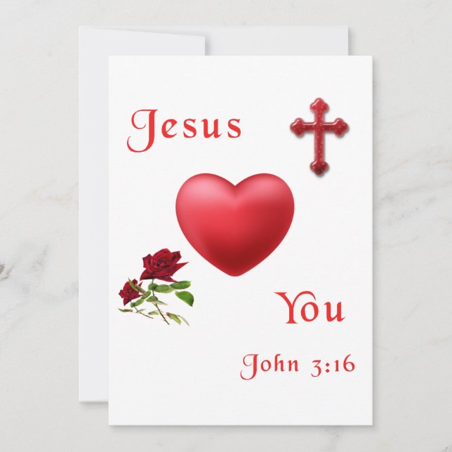 Cartes Pour Fêtes Annuelles jésus t'aime (Devant)