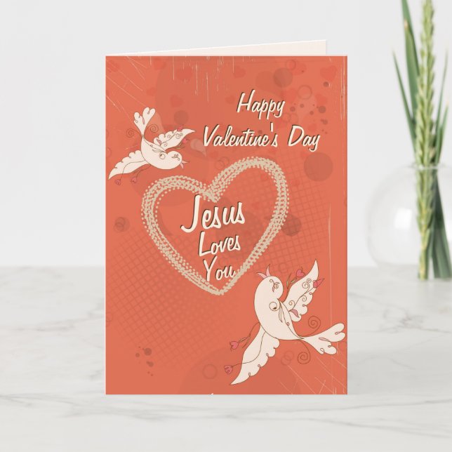 Cartes Pour Fêtes Annuelles Jésus vous aime Jean 3:16 Saint Valentin (Devant)