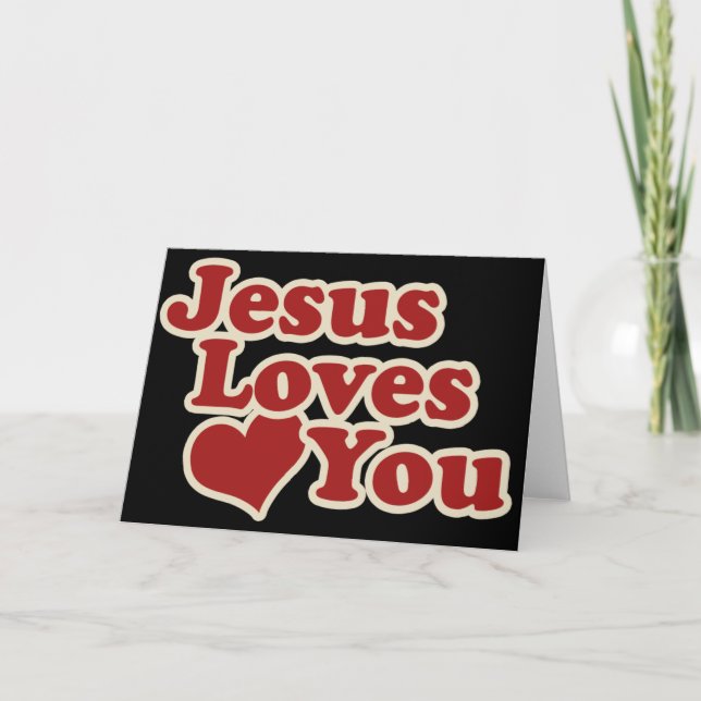 Cartes Pour Fêtes Annuelles Jésus vous aime pour les chrétiens (Devant)