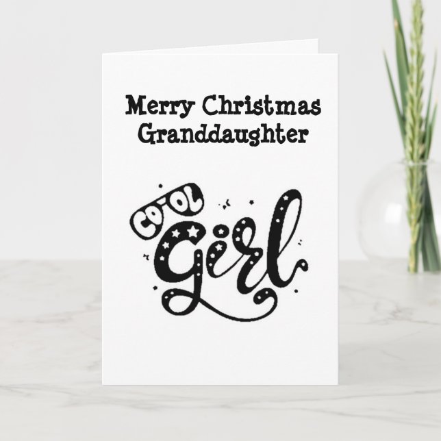Cartes Pour Fêtes Annuelles * JETEZ NOËL* à notre * GRAND-FILLE* NOËL (Devant)