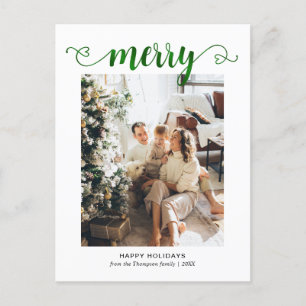 Cartes Pour Fêtes Annuelles Jeu de coeur moderne or Script Photo Noël