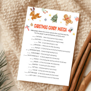 Cartes Pour Fêtes Annuelles Jeu de correspondance de bonbons de Noël
