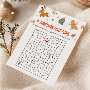 Cartes Pour Fêtes Annuelles Jeu de Labyrinthe de Noël