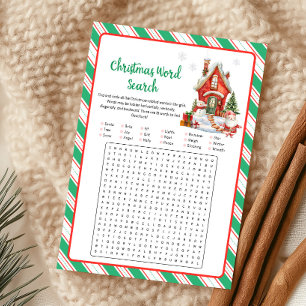 Cartes Pour Fêtes Annuelles Jeu de mots cachés pour la fête de Noël