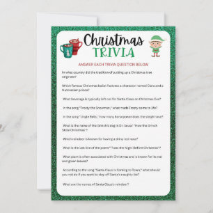 Cartes Pour Fêtes Annuelles Jeu de Noël imprimable   Christmas Trivia Game
