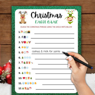 Cartes Pour Fêtes Annuelles Jeu de Noël imprimable Jeu d'émoji de Noël