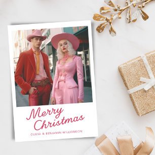 Cartes Pour Fêtes Annuelles Jeu de plaisir moderne photo Noël blanc