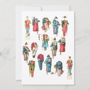 Cartes Pour Fêtes Annuelles jeu de poupées en papier miniature homme soldat