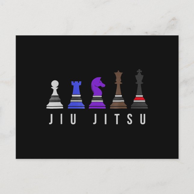 Cartes Pour Fêtes Annuelles jeu d'échec jiu jitsu, cadeau bjj avec texte. (Devant)