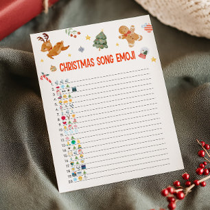 Cartes Pour Fêtes Annuelles Jeu d'émoji de chanson de Noël