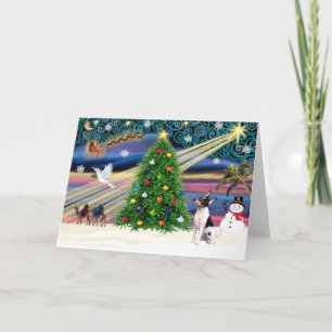 Cartes Pour Fêtes Annuelles Jeu magique de Noël Fox Terrier