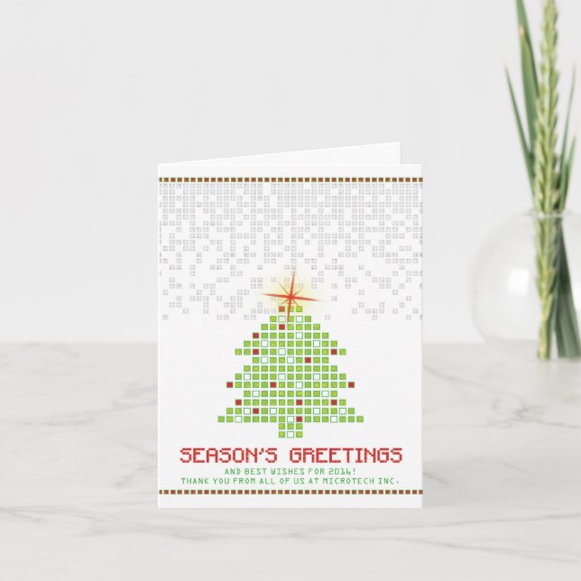 Cartes Pour Fêtes Annuelles Jeu Pixel High-Tech Jeu d'affaires Noël (Devant)