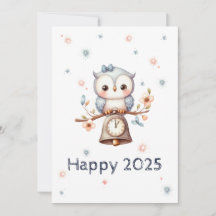 Jeune hibou annonçant la nouvelle année