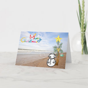 CARTES POUR FÊTES ANNUELLES JEUNE NOËL "DE LA PLAGE"