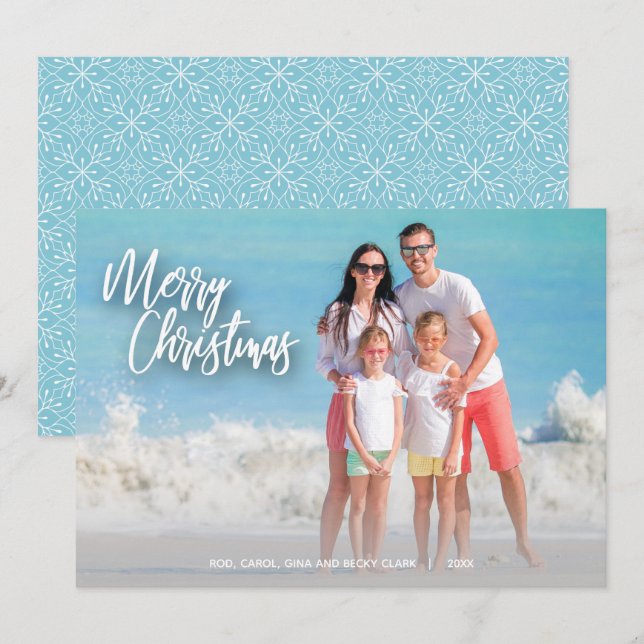 Cartes Pour Fêtes Annuelles JEUNE NOËL Photo Script (Devant / Derrière)