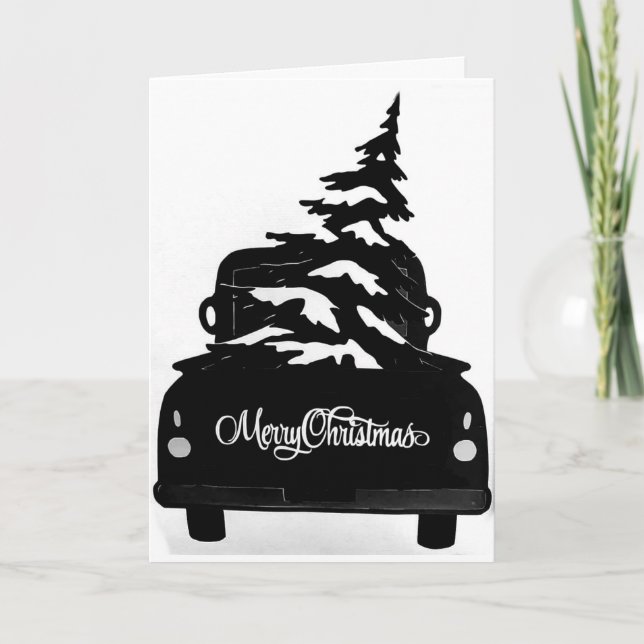 CARTES POUR FÊTES ANNUELLES JEUNE STYLE DE CAMION DE NOËL (Devant)