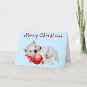 Cartes Pour Fêtes Annuelles Jeux de Noël de chiots Westie