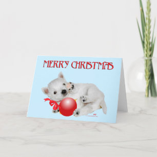 Cartes Pour Fêtes Annuelles Jeux de Noël de chiots Westie