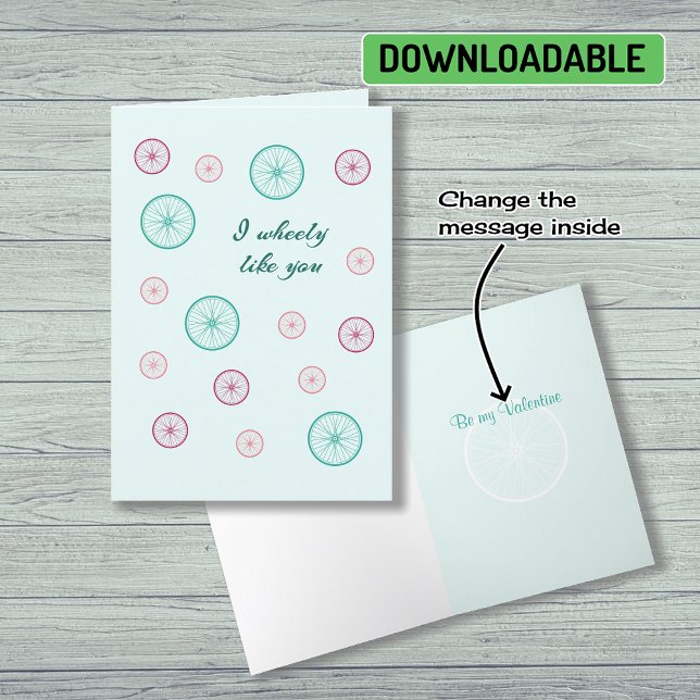 Cartes Pour Fêtes Annuelles Jeux de vélo romantique Valentine (Créateur téléchargé)