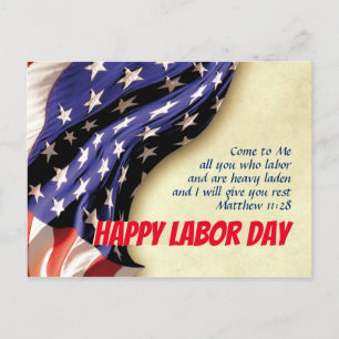Cartes Pour Fêtes Annuelles JEUX JOUR DU TRAVAIL Écriture USA Drapeau Customis