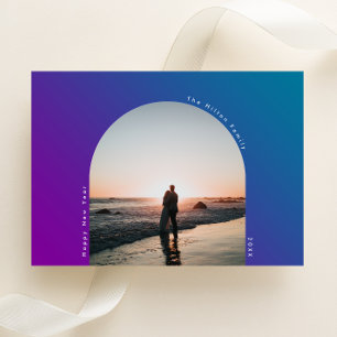 Cartes Pour Fêtes Annuelles JEUX nouvel an Arc Oval Bold Ombre Gradient