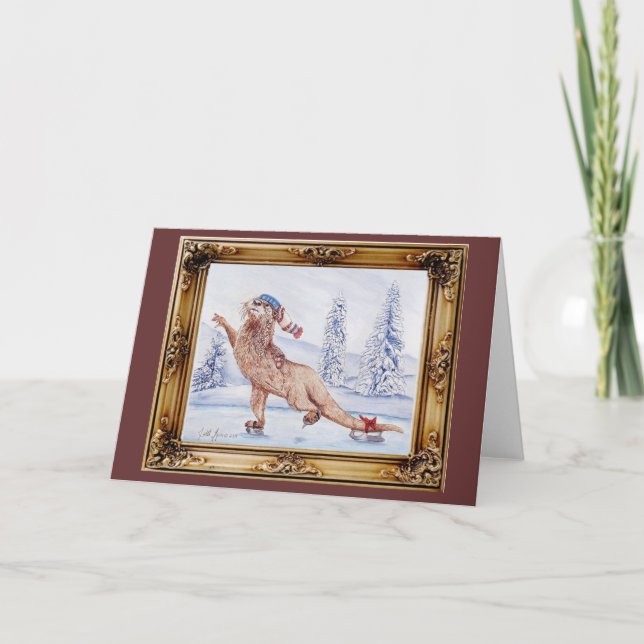 Cartes Pour Fêtes Annuelles Jeux Olympiques de loutre (Devant)