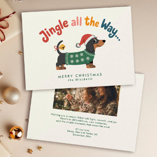 Cartes Pour Fêtes Annuelles Jingle All the Way – Photo de famille en pull pour