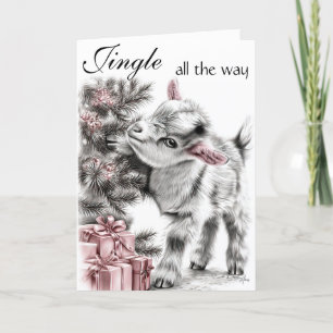 Cartes Pour Fêtes Annuelles Jingle All Way - Baby Chèvre Noël
