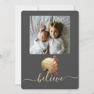 CARTES POUR FÊTES ANNUELLES JINGLE BELL, PHOTO NOËL