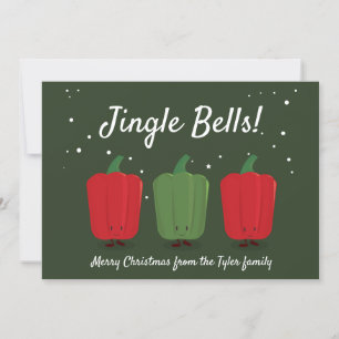 Cartes Pour Fêtes Annuelles Jingle Bell Poivre de Noël Appartement de vacances