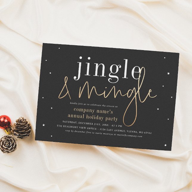Cartes Pour Fêtes Annuelles Jingle & Mingle Corporate Fête (Créateur téléchargé)