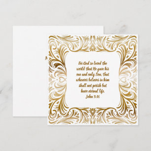 Cartes Pour Fêtes Annuelles John 3:16 Nom personnalisé Golden Unique Noël
