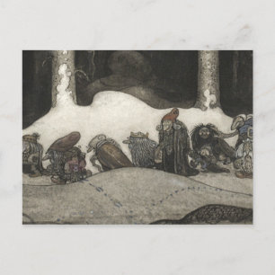Cartes Pour Fêtes Annuelles John Bauer - Dans la nuit de Noël