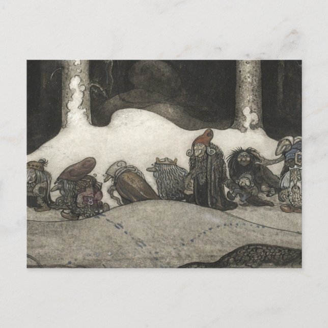 Cartes Pour Fêtes Annuelles John Bauer - Dans la nuit de Noël (Devant)