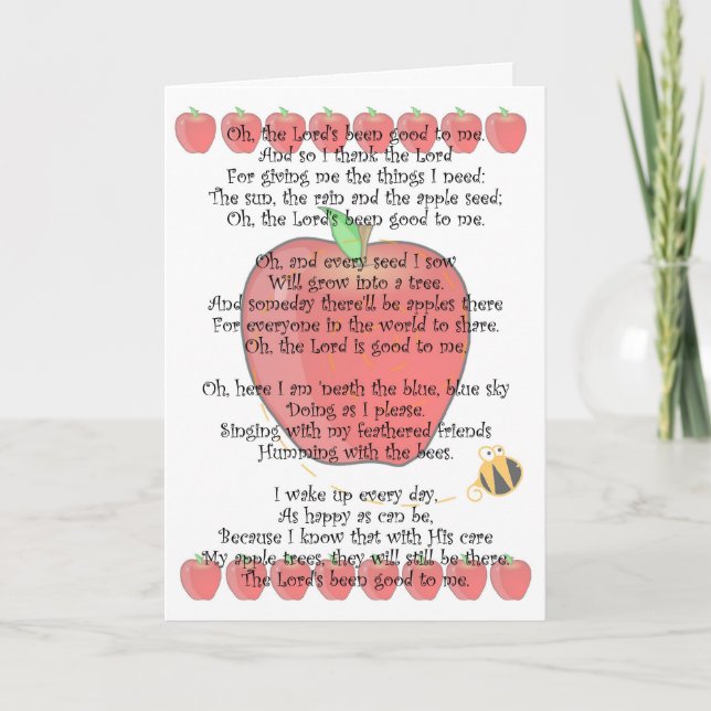 Cartes Pour Fêtes Annuelles Johnny Appleseed Day 26 septembre (Devant)