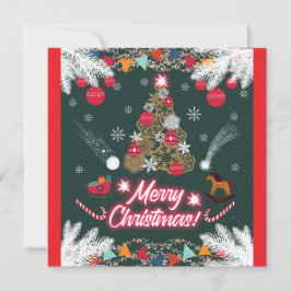 Cartes Pour Fêtes Annuelles Joie à feuillage persistant de Noël