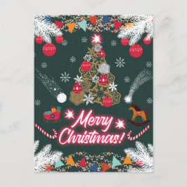 Cartes Pour Fêtes Annuelles Joie à feuillage persistant de Noël