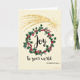 Cartes Pour Fêtes Annuelles Joie à votre monde. Personnalisable 