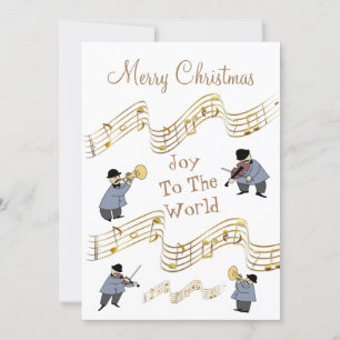 Cartes Pour Fêtes Annuelles Joie À World Music Notes Instruments Fun Noël