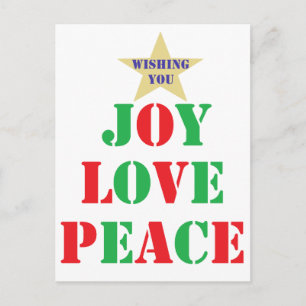 Cartes Pour Fêtes Annuelles Joie, Amour, Paix