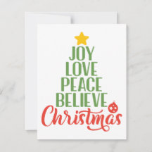 Joie, Amour, Paix, Croire, Café Arbre de Noël M