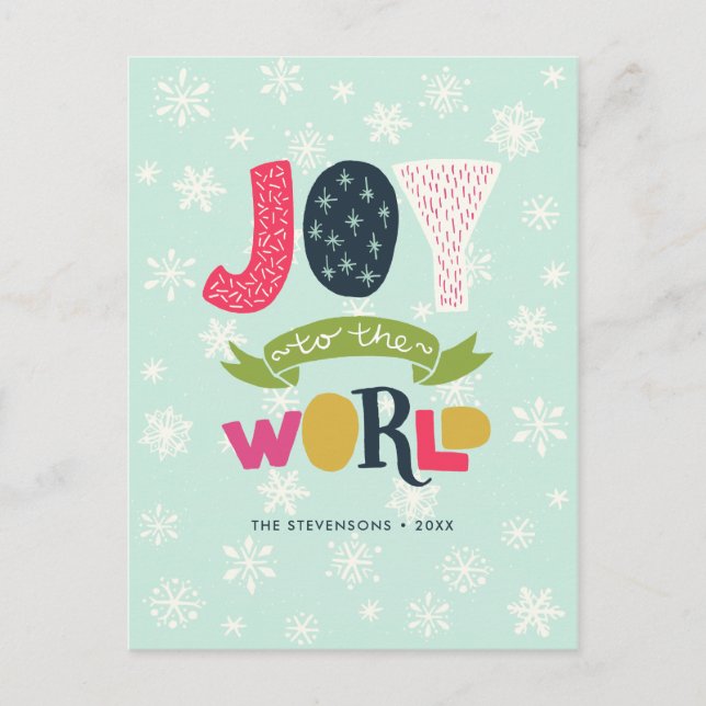 Cartes Pour Fêtes Annuelles Joie au Monde (Devant)