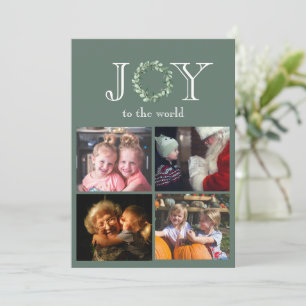 Cartes Pour Fêtes Annuelles Joie au Monde 4 Photos Personnalisé